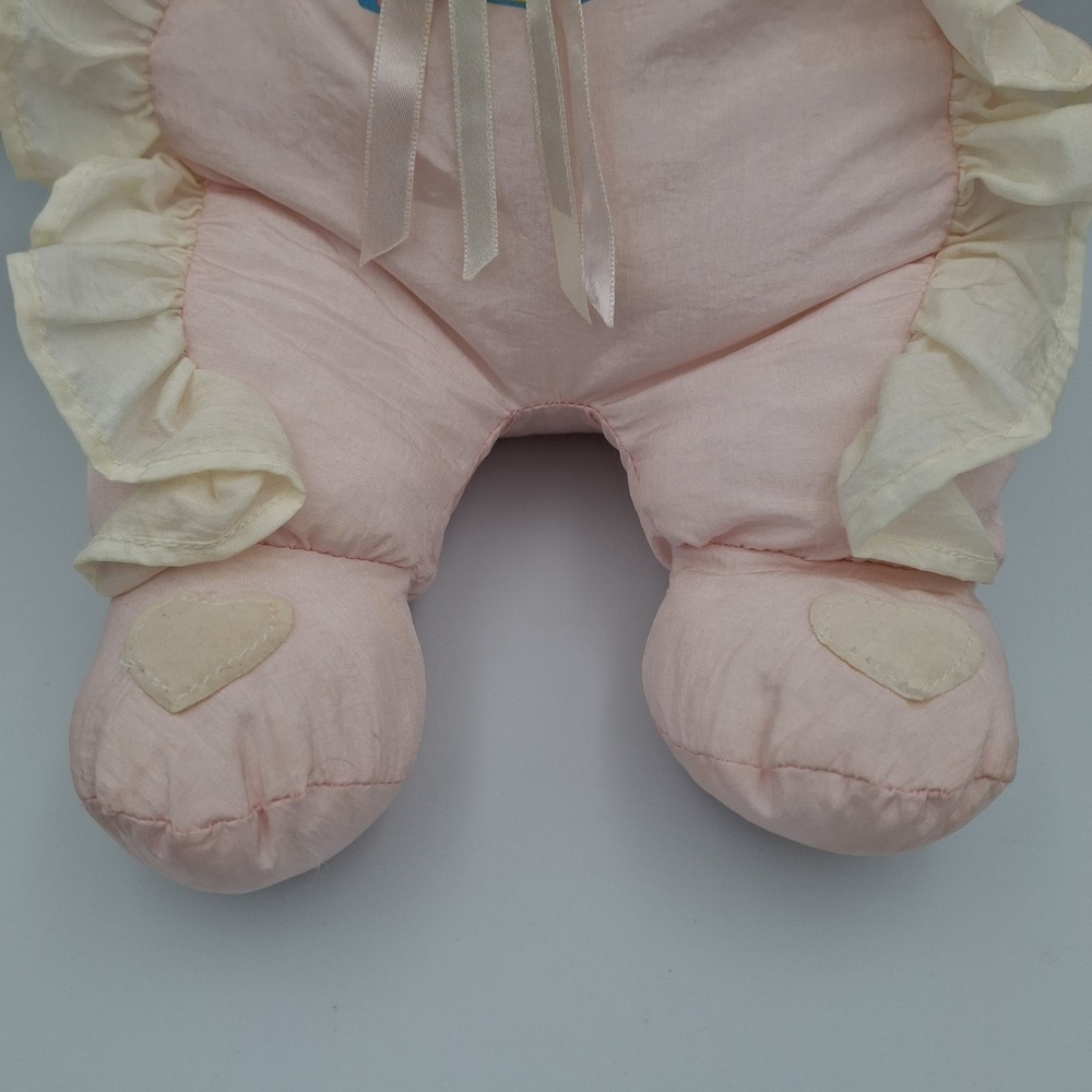 Nylon Dandee Soft VTG Expressions My First Baby Doll Rattle Plush Toy Light Pink - Picture 8 of 14